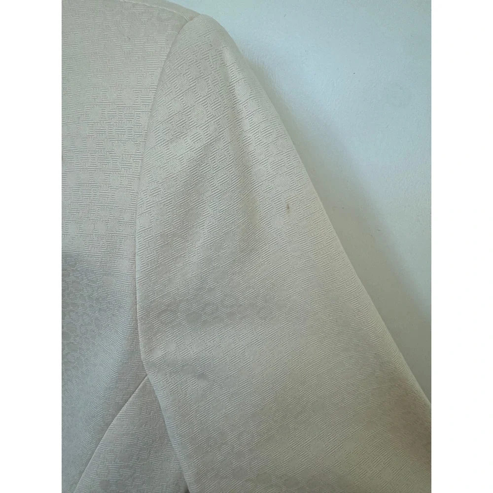 Liz Claiborne Cream Jacquard Blazer Skirt Suit Set Size 8